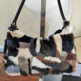 Winter Fox Fur Women's Fashion Bag