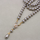 Grey glass bead necklace