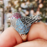 Phatbird Multicolor Zirconia Bird Statement Ring
