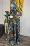 Phatbird Sleeveless Print Mermaid Maxi Dress