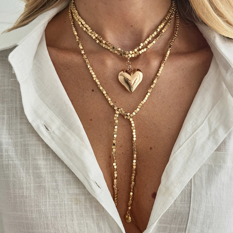 Phatbird Vintage Heart & Beaded Statement Necklace