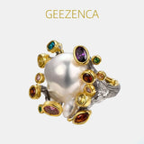 luxury Baroque Pearl Coloured Cocktail Ring