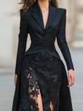 Phatbird Lace Patchwork Button Two-Piece Suit
