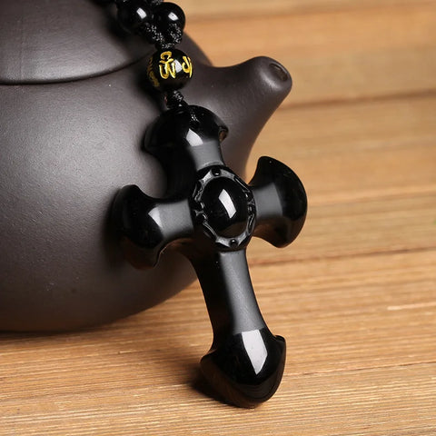 Phatbird Cross Pendant + Beads Necklace