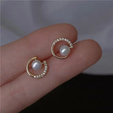 Luxury Zircon Pearl Earrings