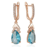 Phatbird Blue Stone Long Dangle Earrings