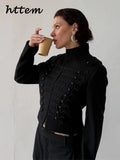 Phatbird Velvet-Spliced Napoleon Cropped Jacket