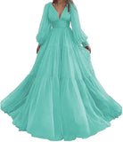 Tulle Princess V-Neck Gown