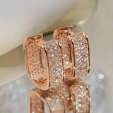 Phatbird Huitan Korean Fashion CZ Paved Hoop Earrings