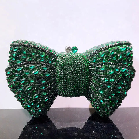 Phatbird Rhinestone Bow Clutch Bag