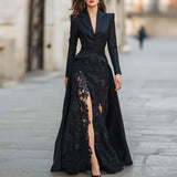 Phatbird Lace Patchwork Button Two-Piece Suit