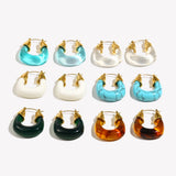 Chunky Acrylic Resin Hoop Earrings