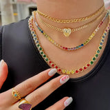 Round Heart Shaped Colourful Necklace