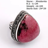 Phatbird Large Rhodonite Statement Ring