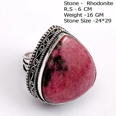 Phatbird Large Rhodonite Statement Ring