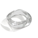 Phatbird Coffee Resin Geometric Wide Cuff Bangle