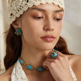 Vintage Blue Bee Resin Rings