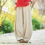 Phatbird cotton wide leg bloomer trousers with high elasticated waist - view 3