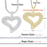 Big Hollow Heart Pendant Necklace