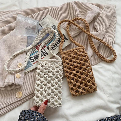 phatbird Braided Crochet Crossbody Phone Bag