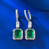 Phatbird Vintage Emerald & Diamond Silver Drop Earrings