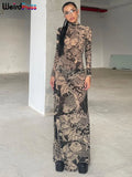 Phatbird Y2K Koi Print Maxi Dress