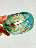 Phatbird Blue Twisted Irregular Square Round Summer Resin Bracelet