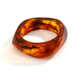 Phatbird Coffee Resin Geometric Wide Cuff Bangle