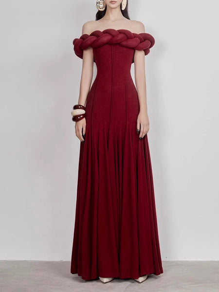 Phatbird TWOTWINSTYLE Solid Elegant Slimming Dresses For Women Strapless Sleeveless