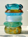 Phatbird Blue Twisted Irregular Square Round Summer Resin Bracelet