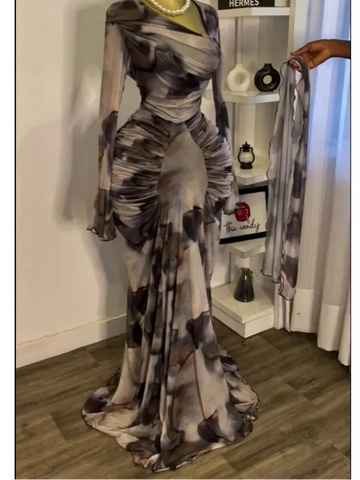 Phatbird Tie Dye Ruched Maxi Dress