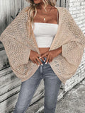 Phatbird batwing open front knit cardigan in a fine hollow-out knit - view 3