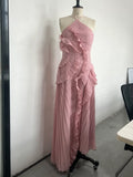 Phatbird Lilac Lotus Ruffle Maxi Dress