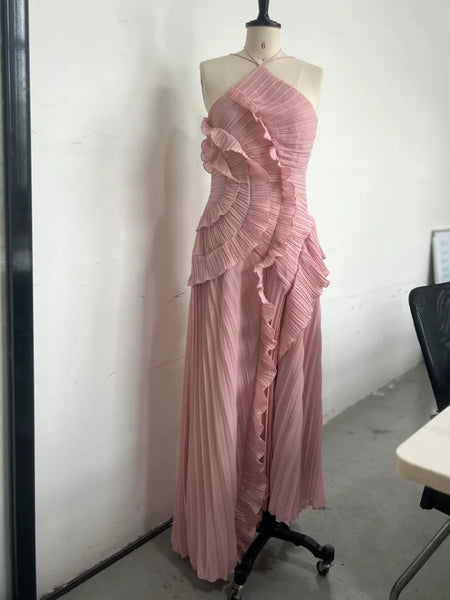 Phatbird Lilac Lotus Ruffle Maxi Dress