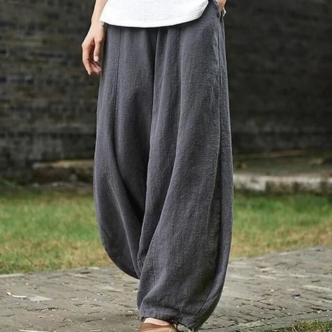 Phatbird cotton wide leg bloomer trousers with high elasticated waist