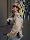 Phatbird suede zip bomber jacket with stand collar and epaulets - view 2