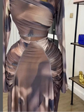 Phatbird Tie Dye Ruched Maxi Dress