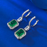Phatbird Vintage Emerald & Diamond Silver Drop Earrings