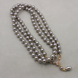 Grey glass bead necklace