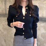 Phatbird Round Neck Button Knit Cardigan