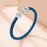 Phatbird Moonlight Cheetah Braided Leather Bracelet