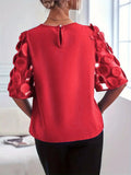 Phatbird 3D Floral Mesh Sleeve Blouse – Phatbird – view 6
