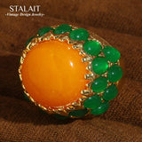 Phatbird Vintage Orange Natural Stone Ring
