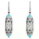 Phatbird Vintage Sterling Silver Turquoise Drop Earrings