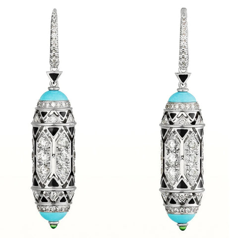 Phatbird Vintage Sterling Silver Turquoise Drop Earrings
