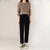 Wool autumn and winter high waisted small leg pants