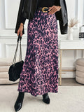 Phatbird Plus Size Pink Leopard Flare Maxi Skirt