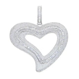 Big Hollow Heart Pendant Necklace