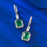 Phatbird Vintage Emerald & Diamond Silver Drop Earrings