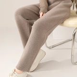 Wool autumn and winter high waisted small leg pants